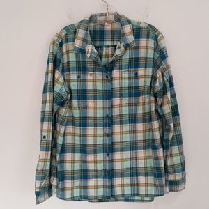 Duluth Trading Co Free Range Organic Cotton Plaid Shirt